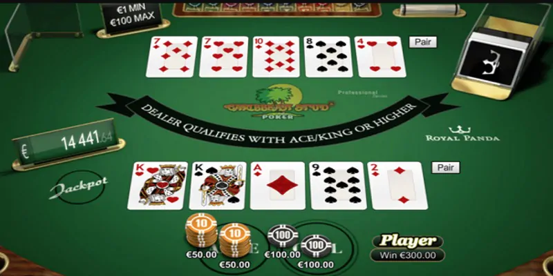 Stud Poker - Một trong các biến thể của game bài Xì Tố